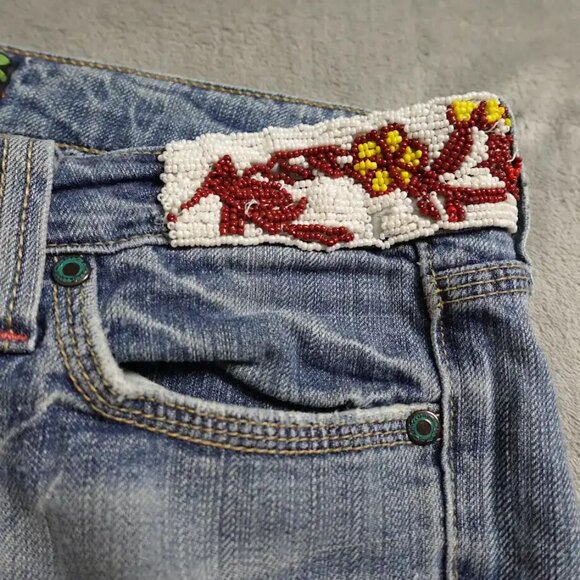 Miss Me Zako USA Co-Branded Jeans Women's 30 Embellished & Embroidered RARE! - Picture 6 of 16